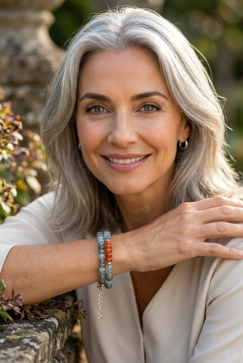 Mossy Glade - Moss Aquamarine and Sunstone Wrap Bracelet/Necklace