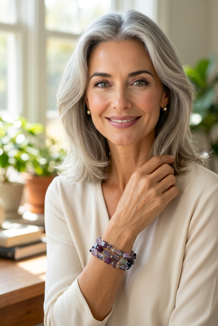 Breathe - 3 Strand Shaded, Bande Fluorite Bracelet
