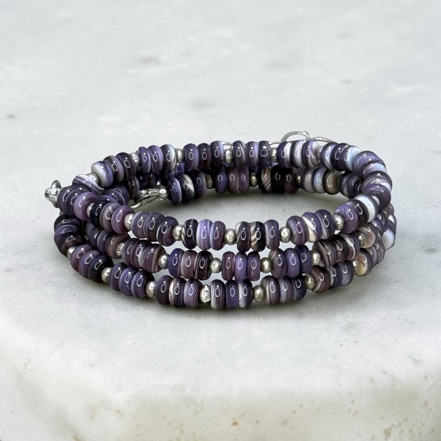 Pretty in Purple - Purple Quahog Shell Wrap Bracelet/Convertible Necklace