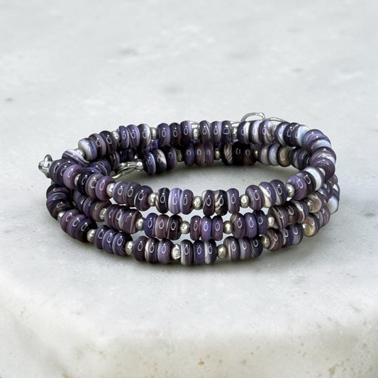 Pretty in Purple - Purple Quahog Shell Wrap Bracelet/Convertible Necklace