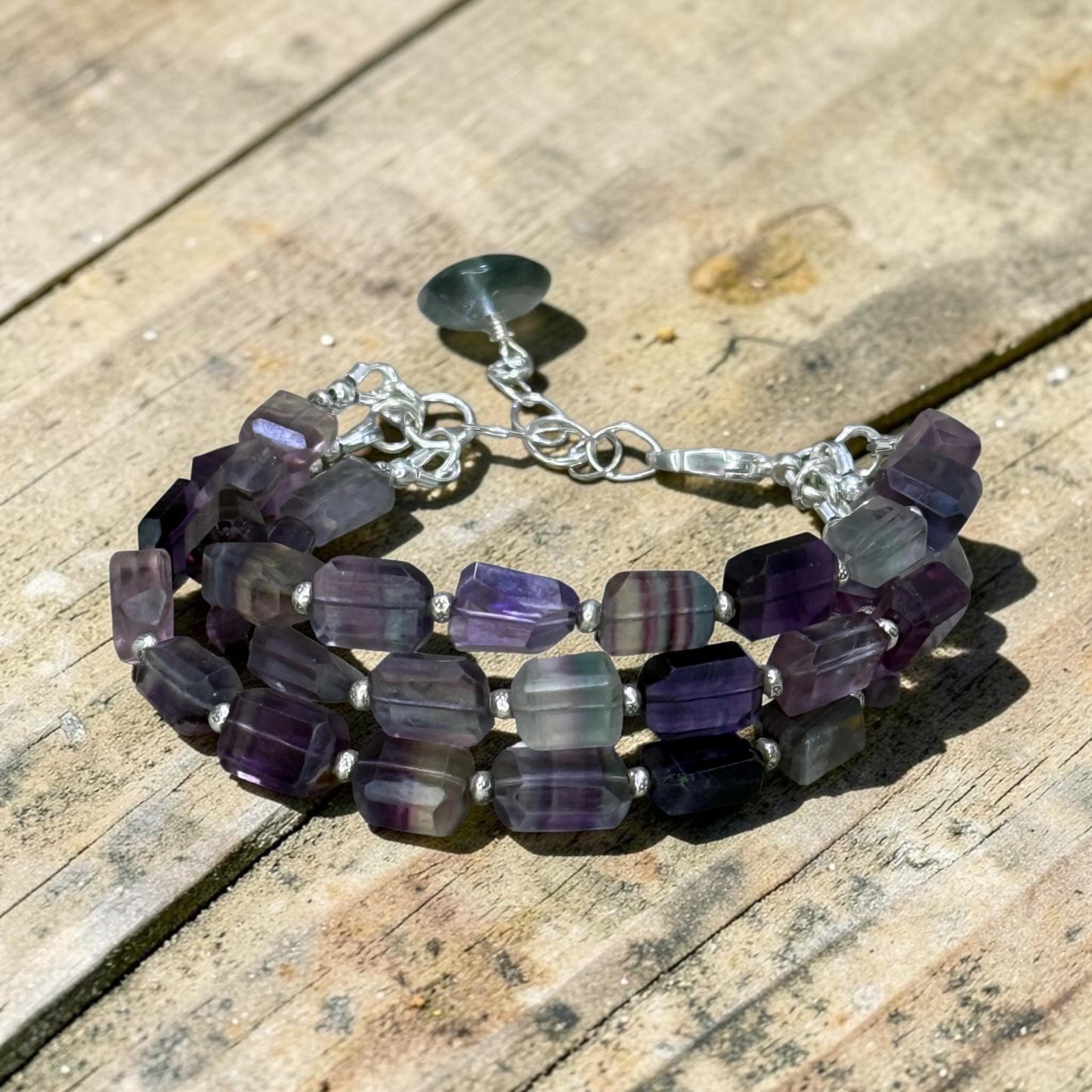 Breathe - 3 Strand Shaded, Bande Fluorite Bracelet