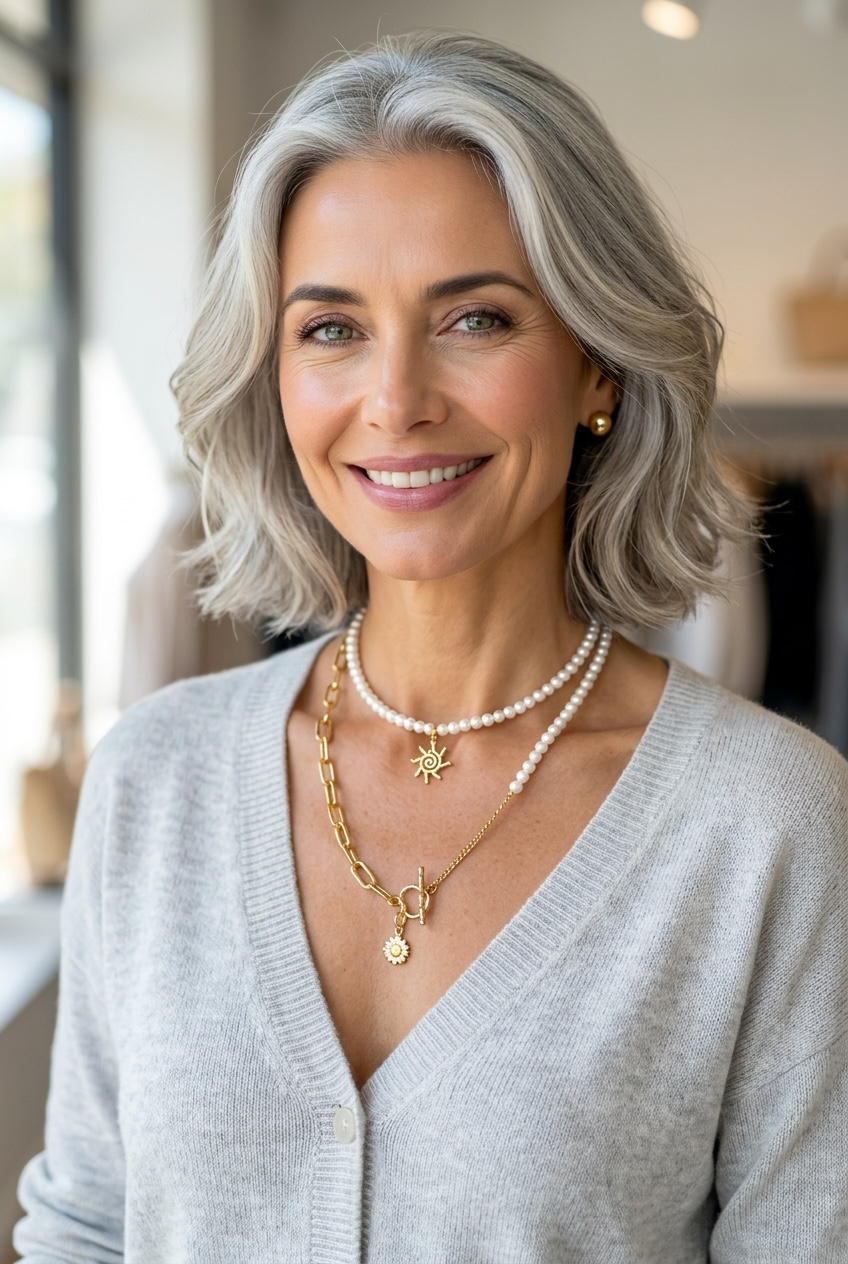 Here Comes The Sun - Creamy White Pearls and 14k Gold Filled Convertible Necklace/Wrap Bracelet with Sun Charms