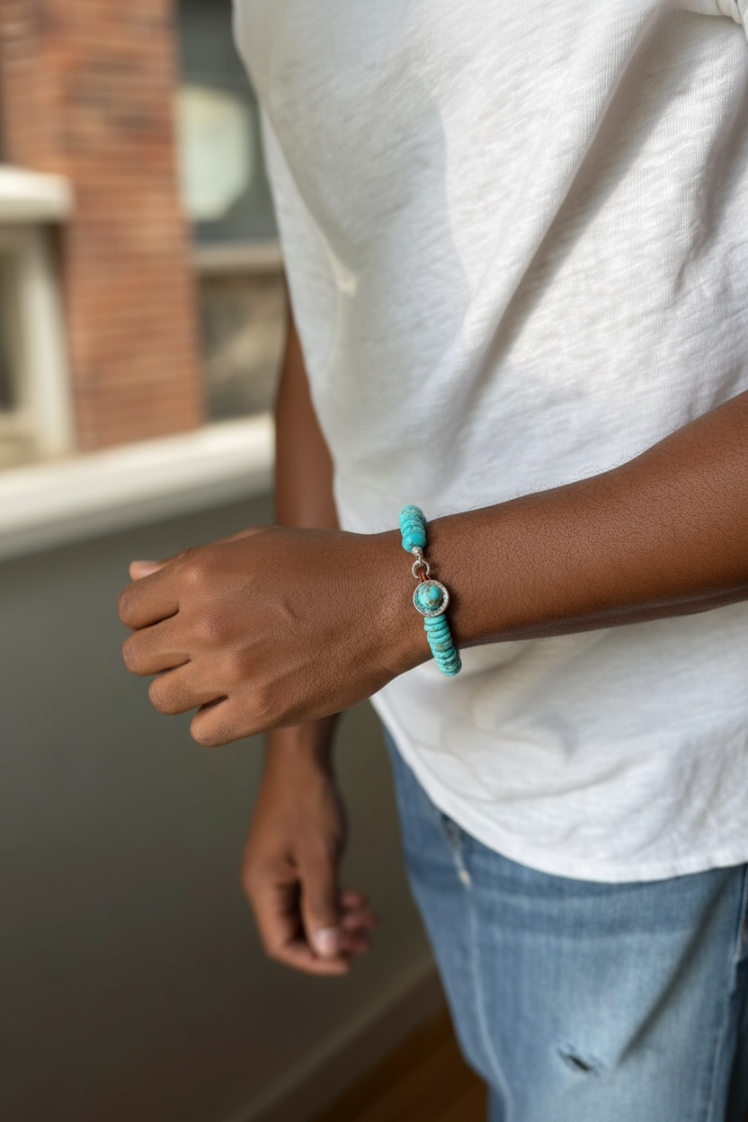 Wild Ride - Kingman Turquoise and Artisan Sterling Silver Adjustable Bracelet