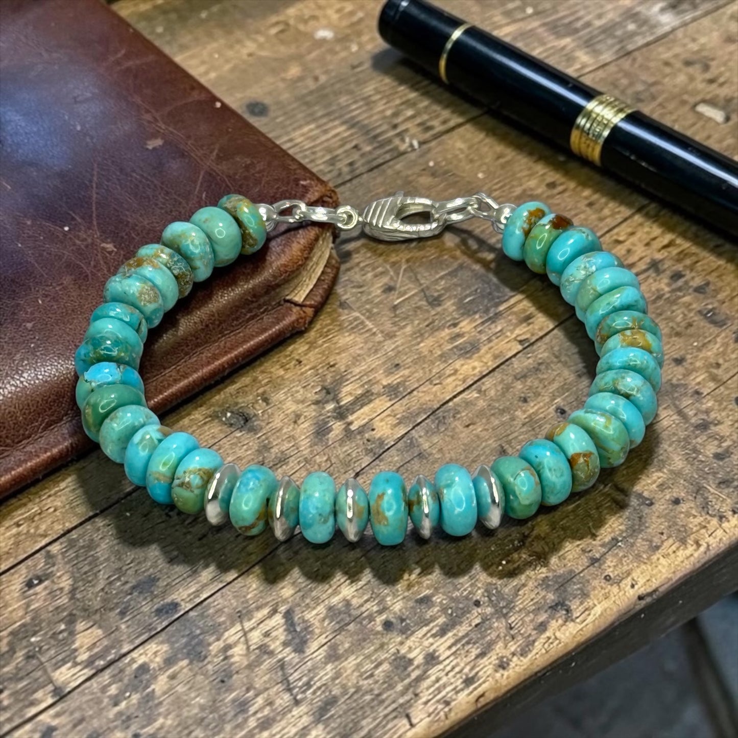 Trailhead - Arizona Turquoise and Handmade Pure Silver Bracelet