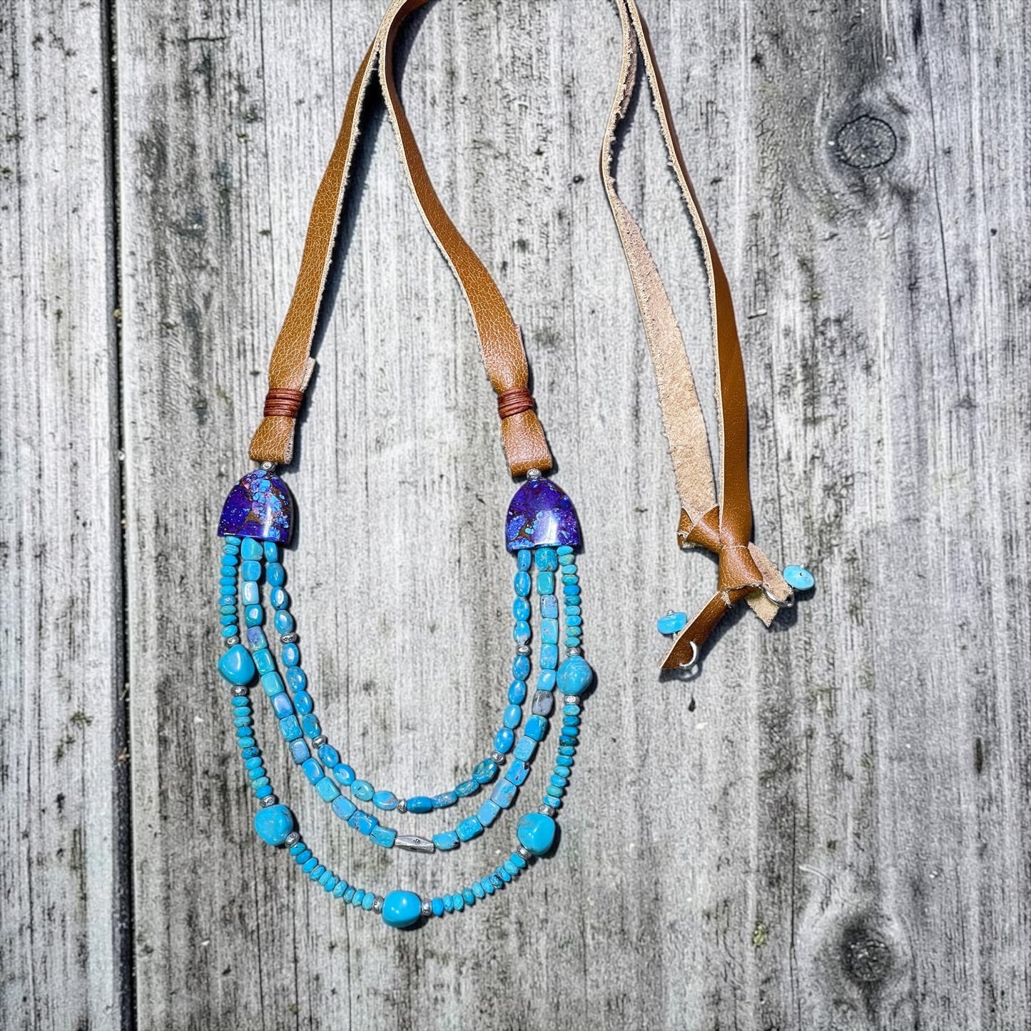 Stand Out - Purple Mojave and Kingman Turquoise Adjustable Necklace