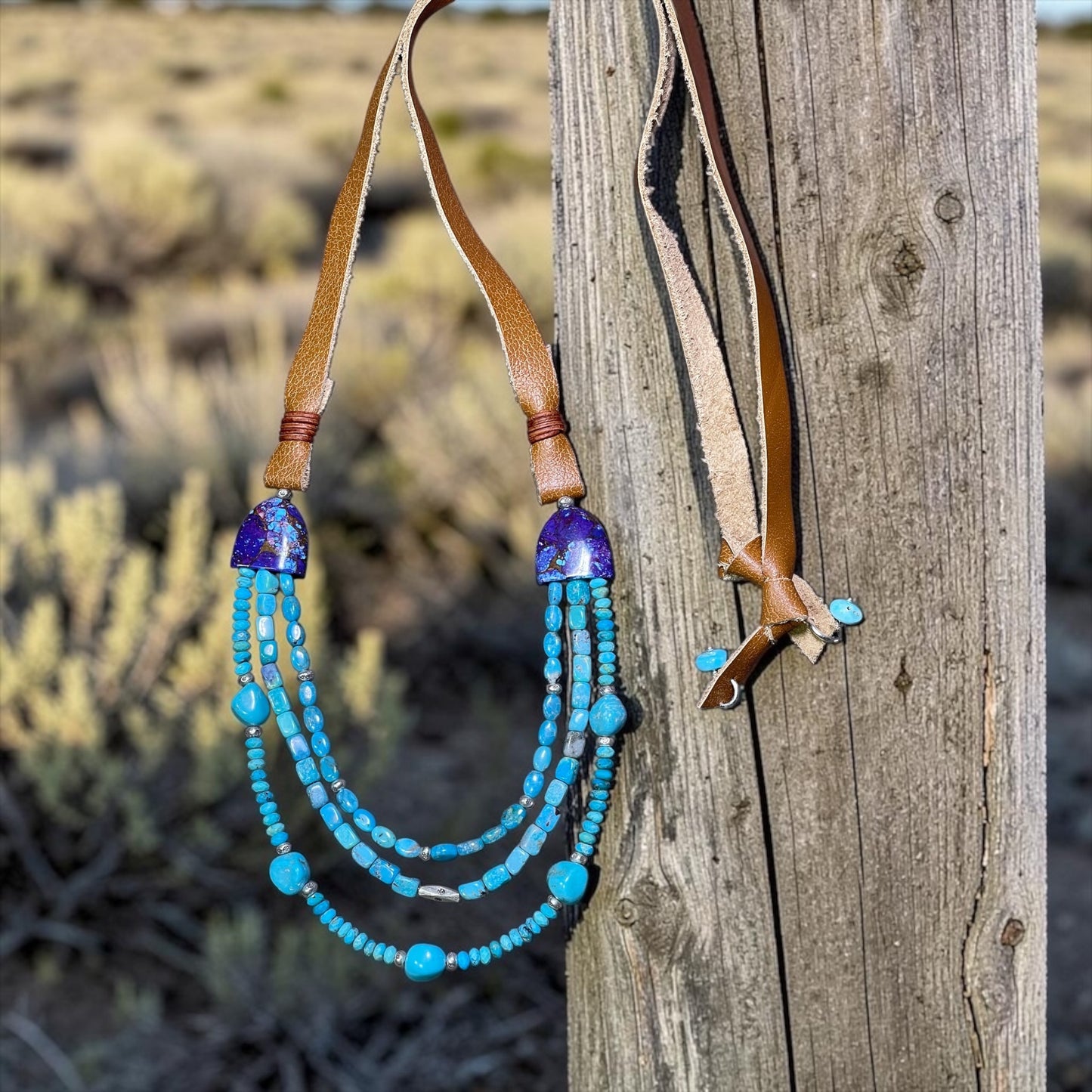 Stand Out - Purple Mojave and Kingman Turquoise Adjustable Necklace
