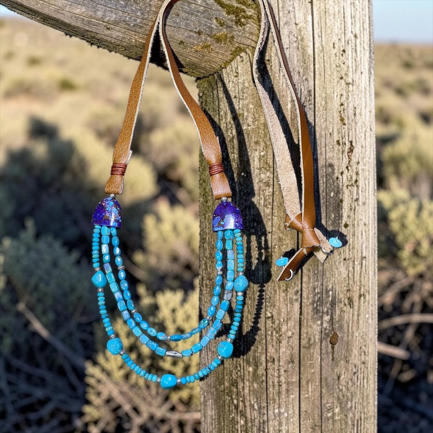 Stand Out - Purple Mojave and Kingman Turquoise Adjustable Necklace