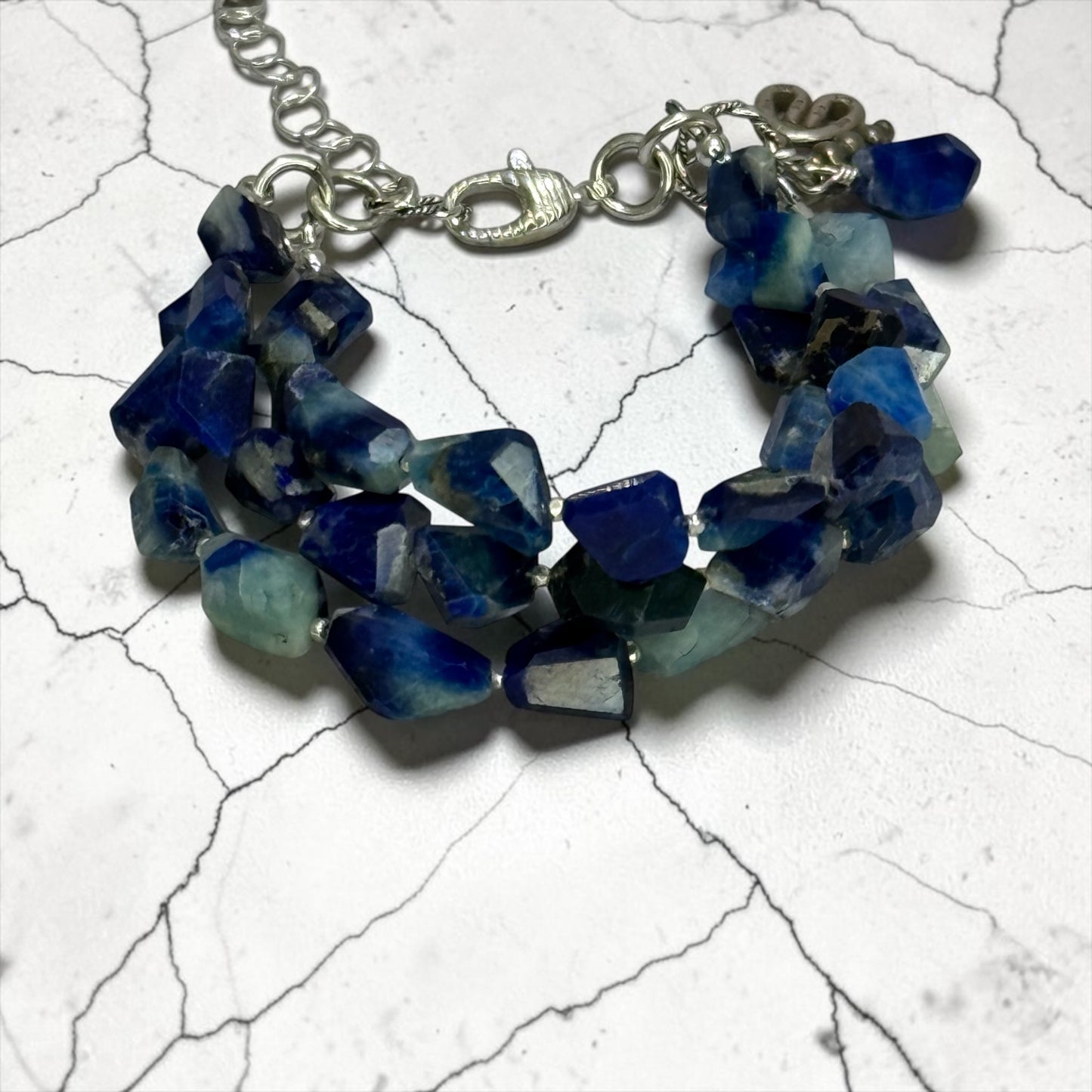 Bringing The Blues - Stunning, Rare Genuine Afghanite 3 Strand Adjustable Bracelet