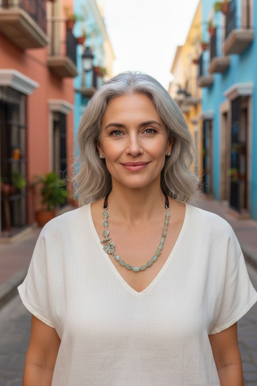 Soothe - Raw, Natural, Hand Cut Aquamarine and Artisan Silver Large Leaf - Adjustable Leather Necklace